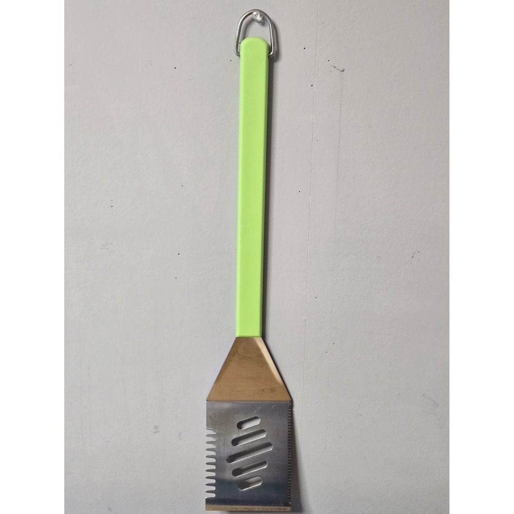 Mr. Bar-B-Que Stainless Steel Spatula. Approx. 20" Long With Plastic Neon Green